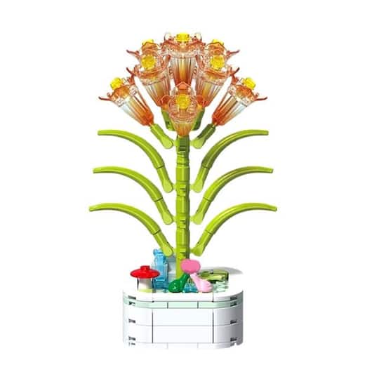Wizardi Clivia Potted Flower Building Bricks Set